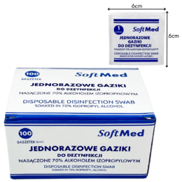 Jednorazowe gaziki do dezynfekcji SoftMed