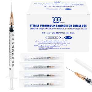 Strzykawki tuberkulinowe 1ml z igłą 0,45x13mm 100szt