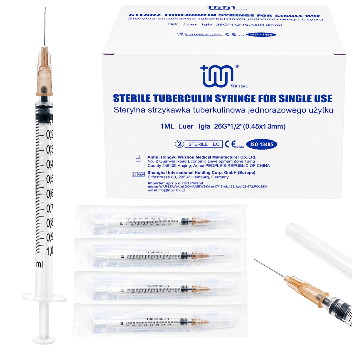 Strzykawki tuberkulinowe 1ml z igla