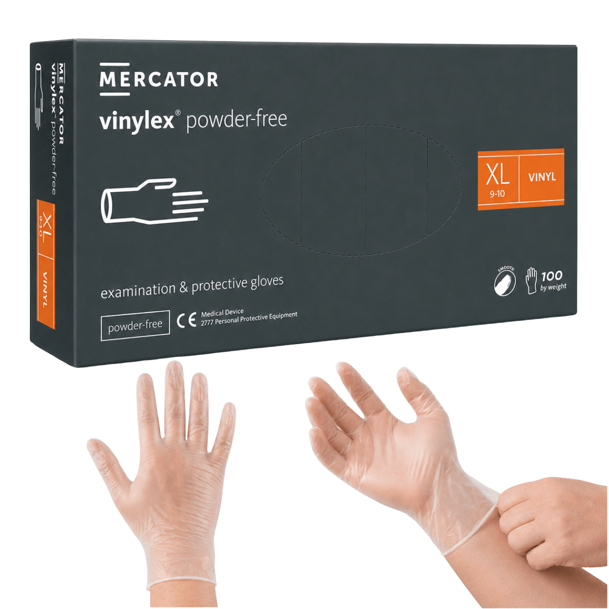 Rekawiczki winylowe bezpudrowe Vinylex Powder Free Mercator Medical