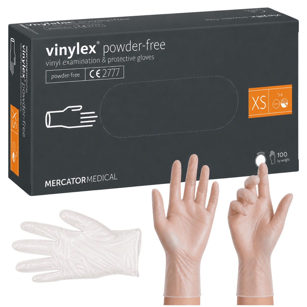 Rekawiczki winylowe bezpudrowe Vinylex Powder Free Mercator Medical