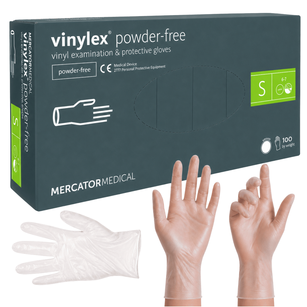 Rekawiczki winylowe bezpudrowe Vinylex Powder Free Mercator Medical