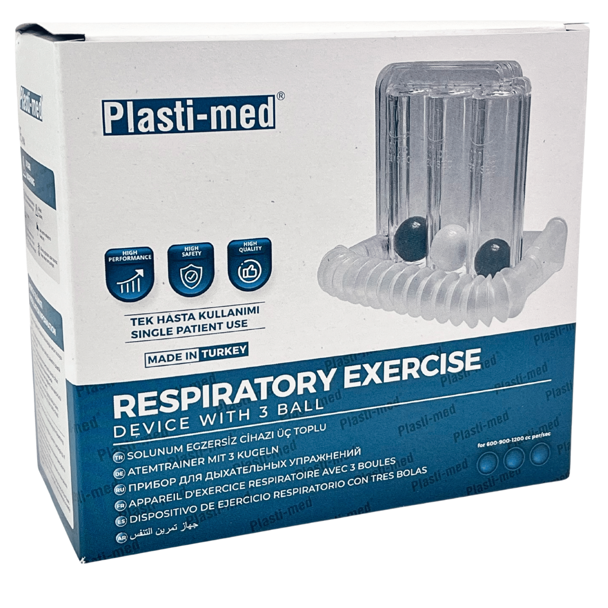 Aparat do ćwiczeń oddechu spirometr Plasti-med - obrazek 3