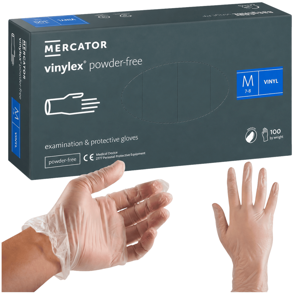 Rekawiczki winylowe bezpudrowe Vinylex Powder Free Mercator Medical