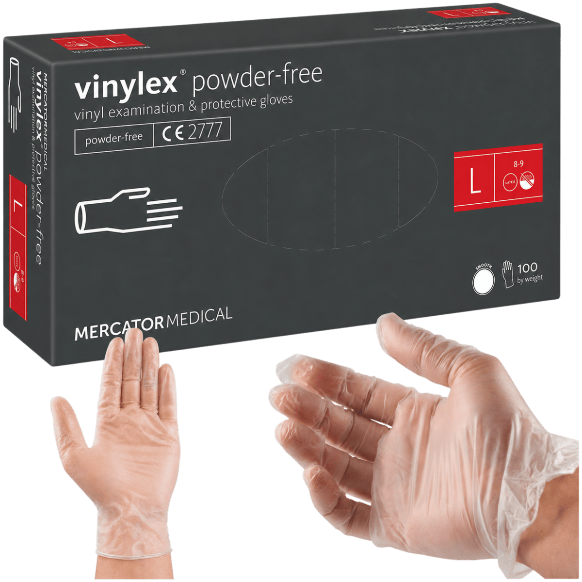 Rekawiczki winylowe bezpudrowe Vinylex Powder Free Mercator Medical