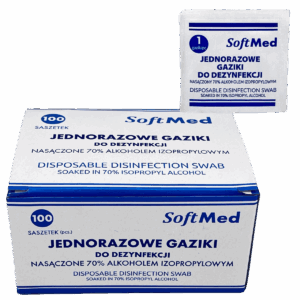 Gaziki do dezynfekcji z alkoholem 100szt. Softmed