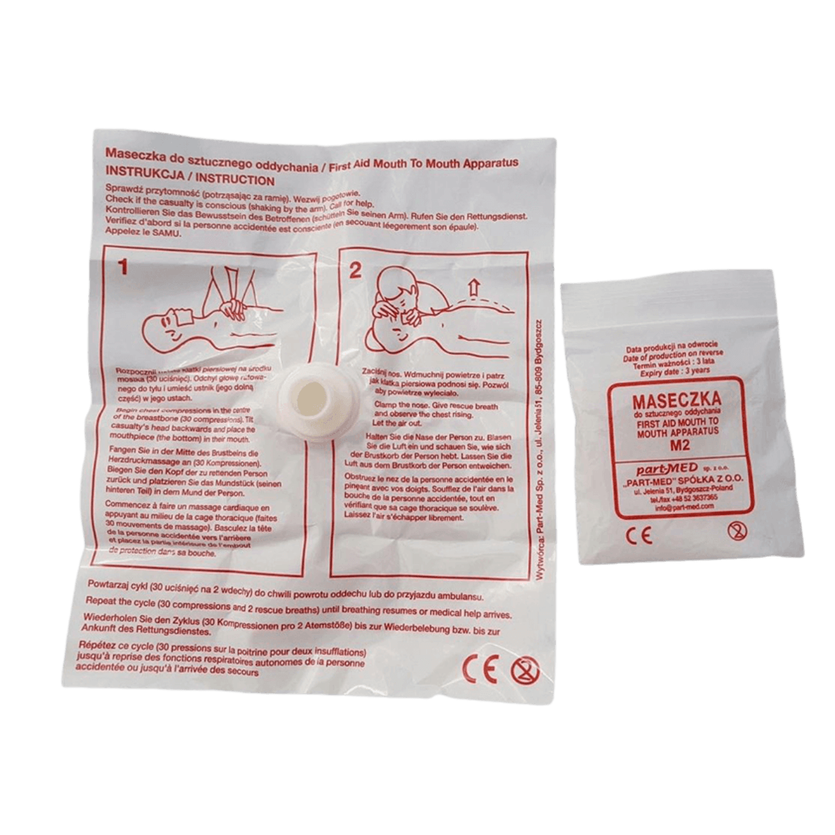 Jednorazowa maseczka do sztucznego oddychania M2