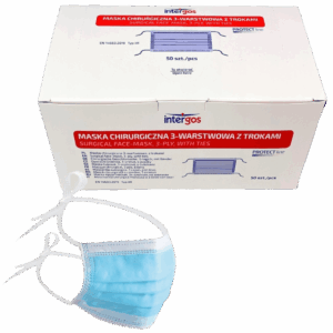Maseczki chirurgiczne wiązane na troki 50 szt. Intergos