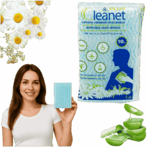 Myjki do ciała nasączone mydłem Rumianek&Aloe 10szt Cleanet PLUS