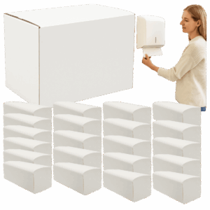 Ręcznik papierowy typu ZZ celulozowy 2 warstwowy 25x22cm 3000szt Alga