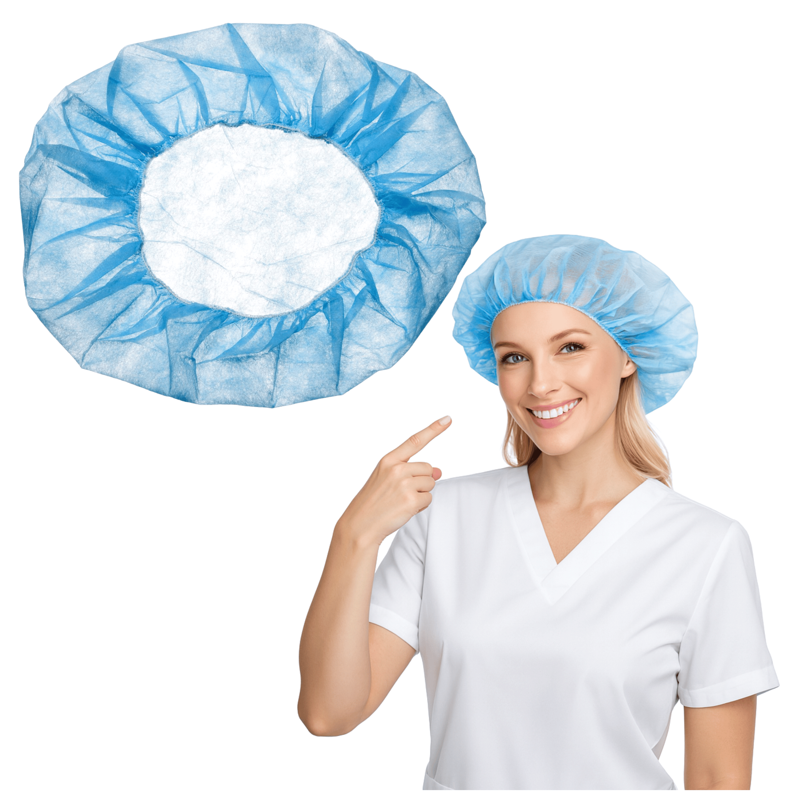 Czepek włókninowy medyczny typu beret Niebieski 100szt.