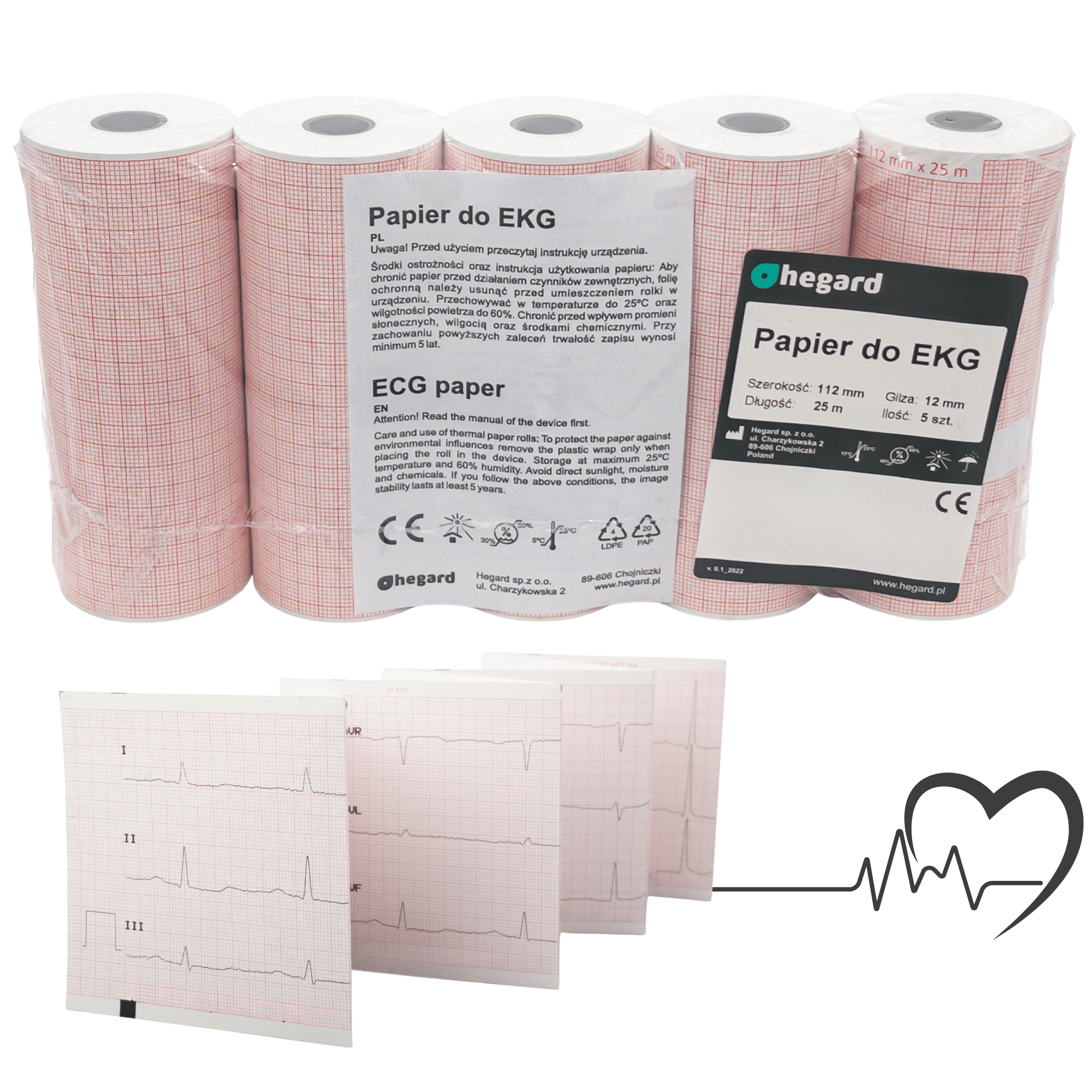 Papier do EKG do AsCard A-4 112mm x 25m 5szt