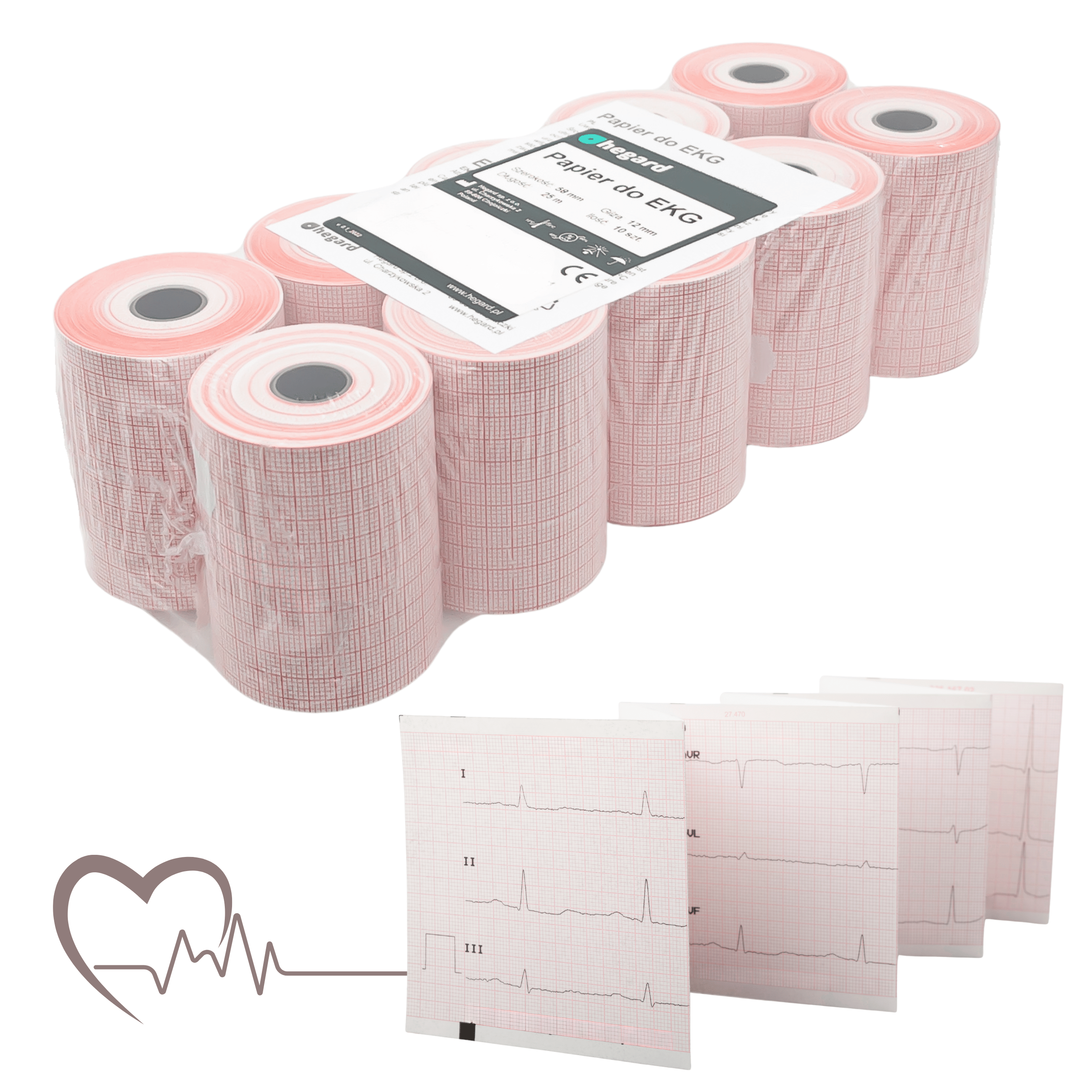 Papier do EKG 58mm x 25m Hegard 10szt