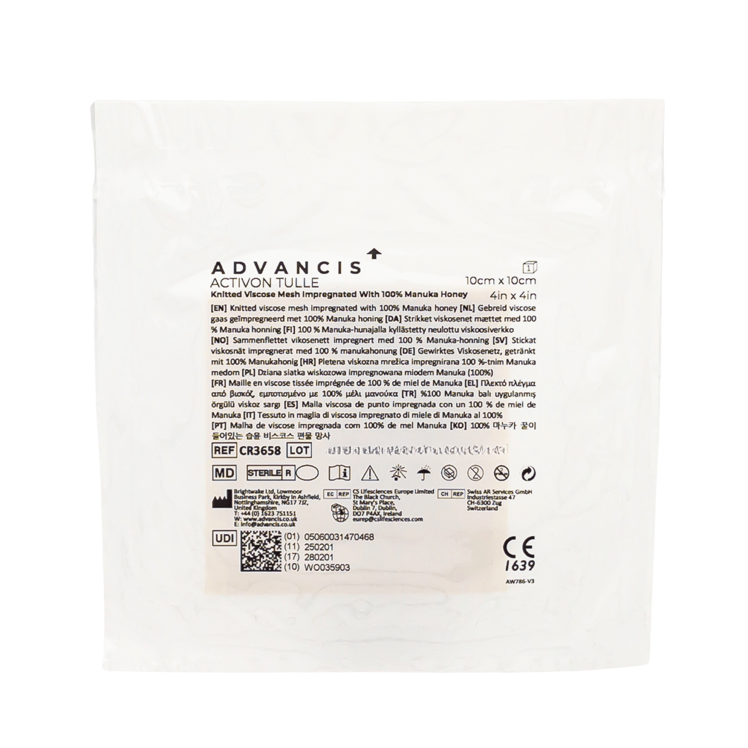 Activon Tulle Siatka z miodem manuka 10x10cm 1szt.