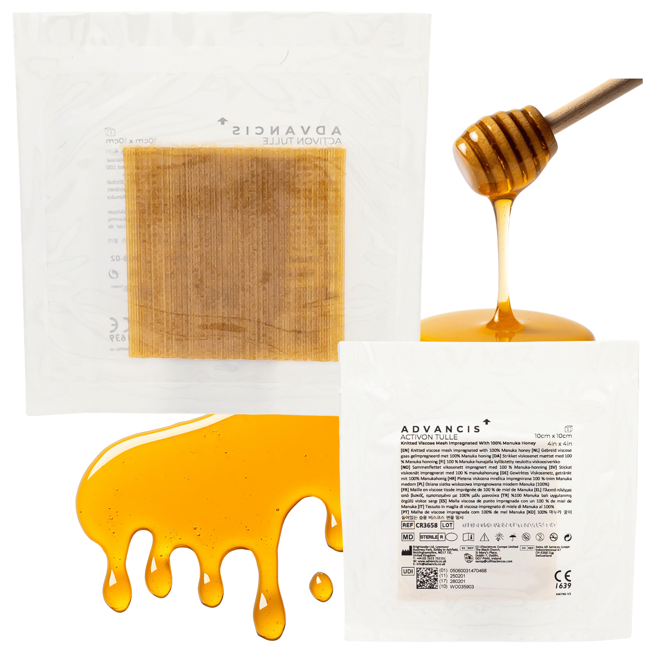 Activon Tulle Siatka z miodem manuka 10x10cm 1szt.