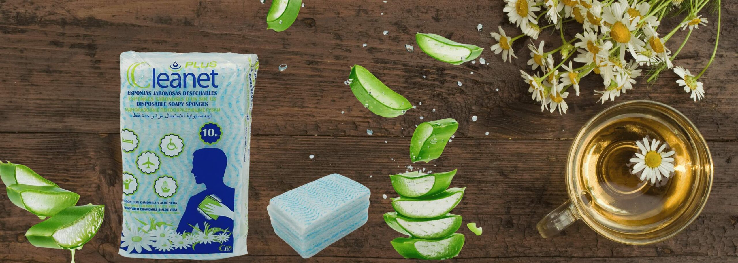 Cleanet Plus 10szt. rozm. 12x20cm Rumianek&Aloe LayerTex