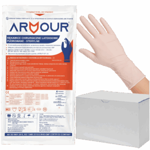 Rekawiczki lateksowe Armour pudrowane