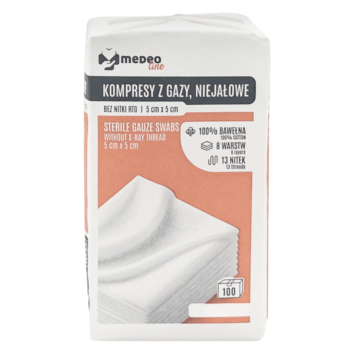 Kompresy z gazy niejalowe Medeoline