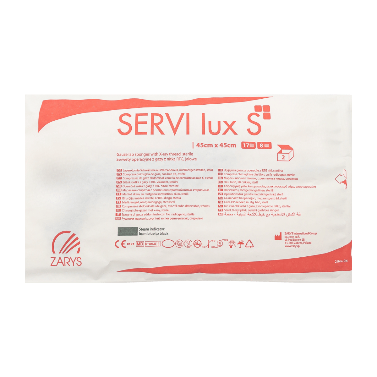 Serwety operacyjne z gazy SERVIlux S