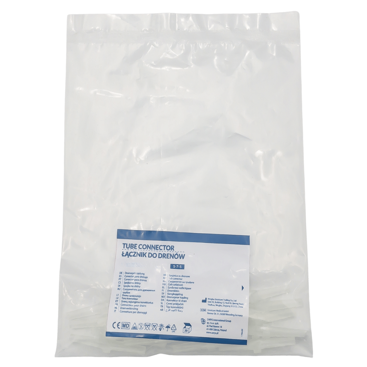 Lacznik do drenow prosty schodkowy 5-7-5 20szt. Zarys