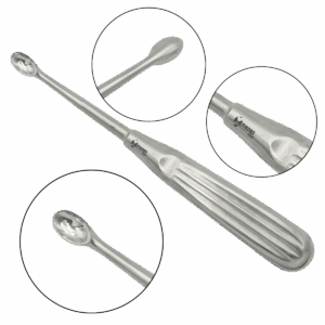 Łyżeczka kostna owalna żłobiona rękojeść Volkmann 17cm Medeoline