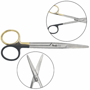 Nożyczki do szwów z wkładkami z węglika spiekanego TC i powłoką ceramiczną Mayo SuperCut Medeoline