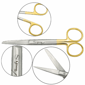 Nożyczki chirurgiczne proste ostro tępe 14,5cm z wkładkami z TC Medeoline