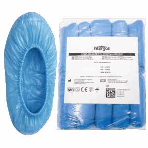 Ochraniacze foliowe na obuwie jednorazowe z gumką Intergos 100szt