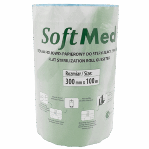 Rękaw do sterylizacji z fałdą foliowo papierowy 300mm x 100m Softmed