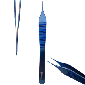 Pęseta chirurgiczna tytanowa Micro-Adson 1×2 ząbki 15cm Medeoline