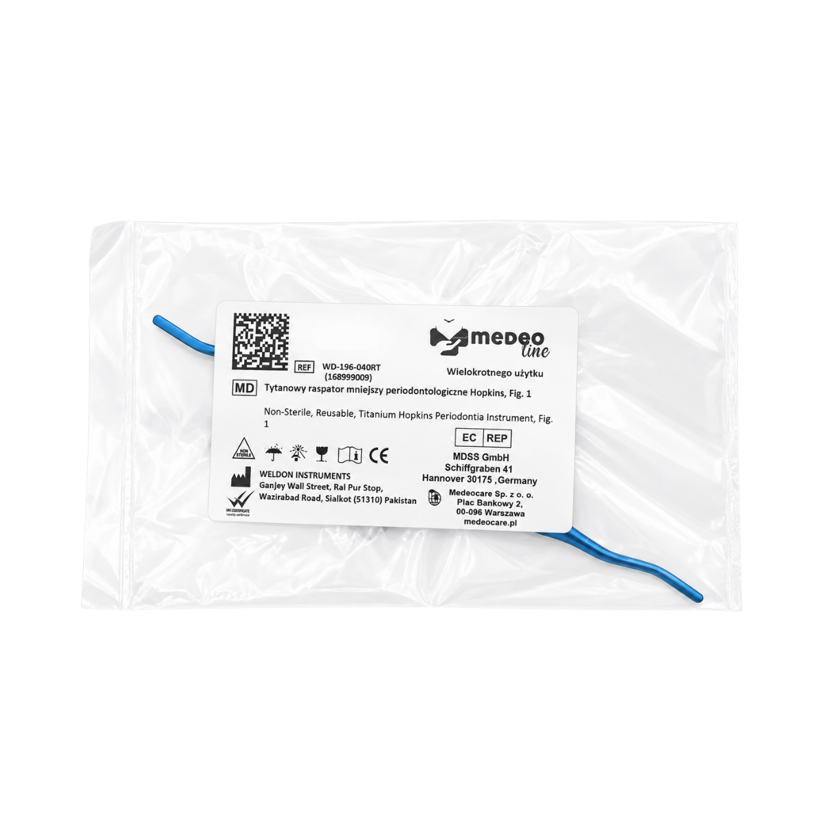 Tytanowy raspator mniejszy periodontologiczne Hopkins