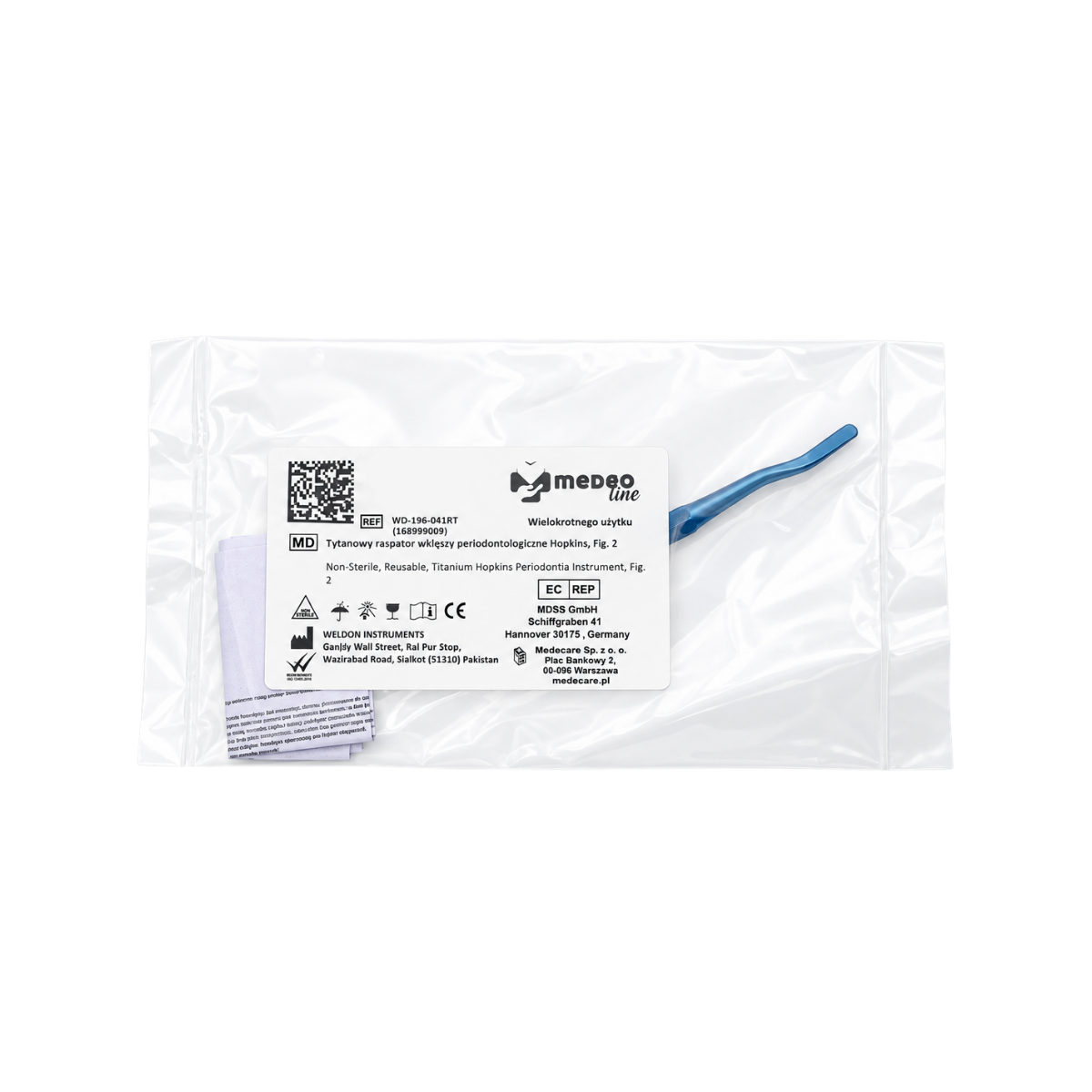 Tytanowy raspator wiekszy periodontologiczne Hopkins