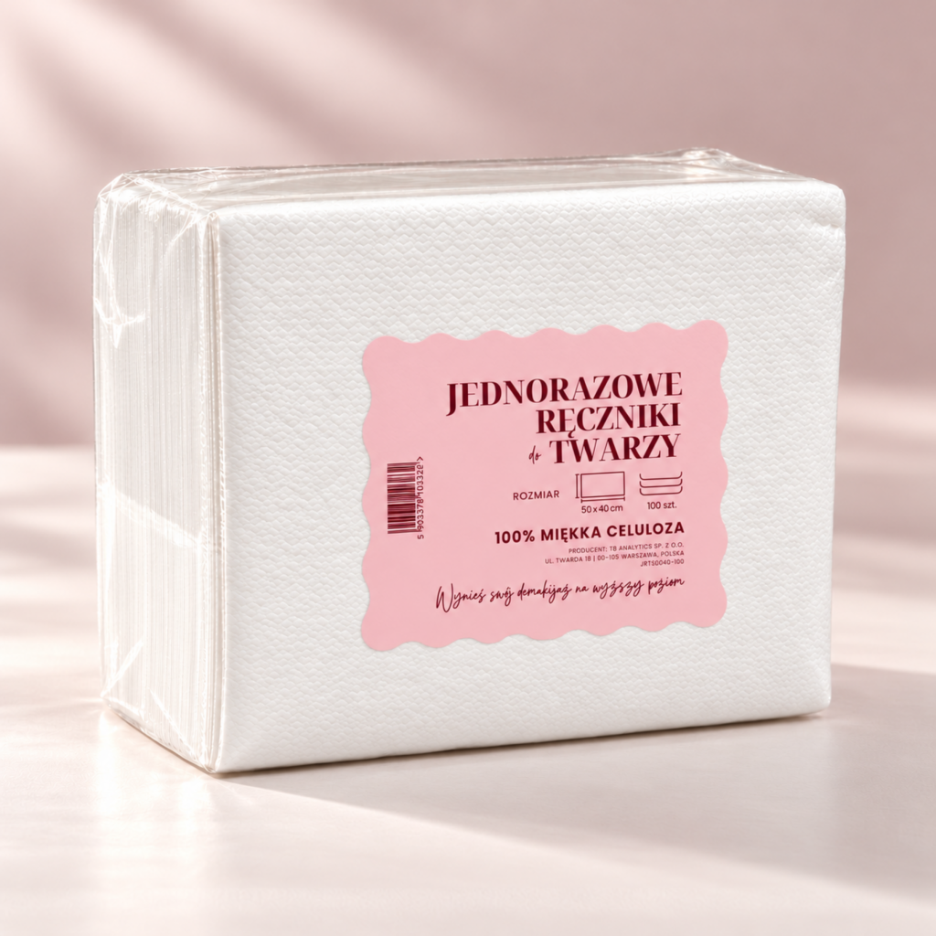 Jednorazowe ręczniki do twarzy 50 × 40 cm — opakowanie 100 sztuk